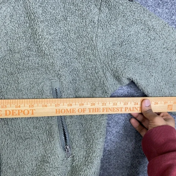 Vuori Sherpa Fleece Jacket Womens Medium Green Full Zip Lined Pockets Cozy - Picture 7 of 12